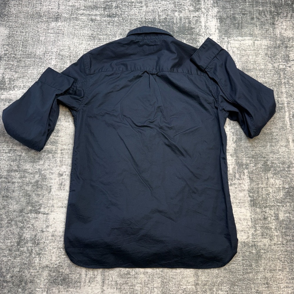 AllSaints Redondo Shirt Mens Medium Dark Navy Button Down Ramskull Quiet Luxury - Picture 6 of 9